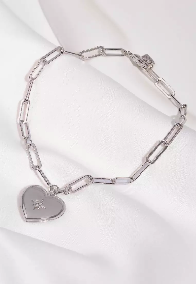 Heart Silver Locket Bracelet