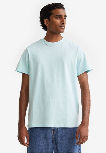 H&M blue Regular Fit Round-Neck T-Shirt 30FDBAA4C04405GS_1