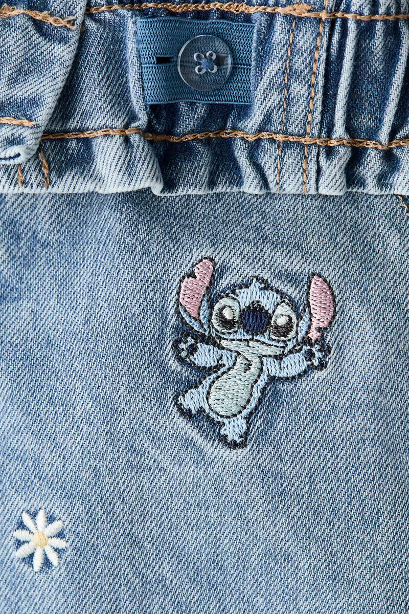 Motif-detail wide leg jeans