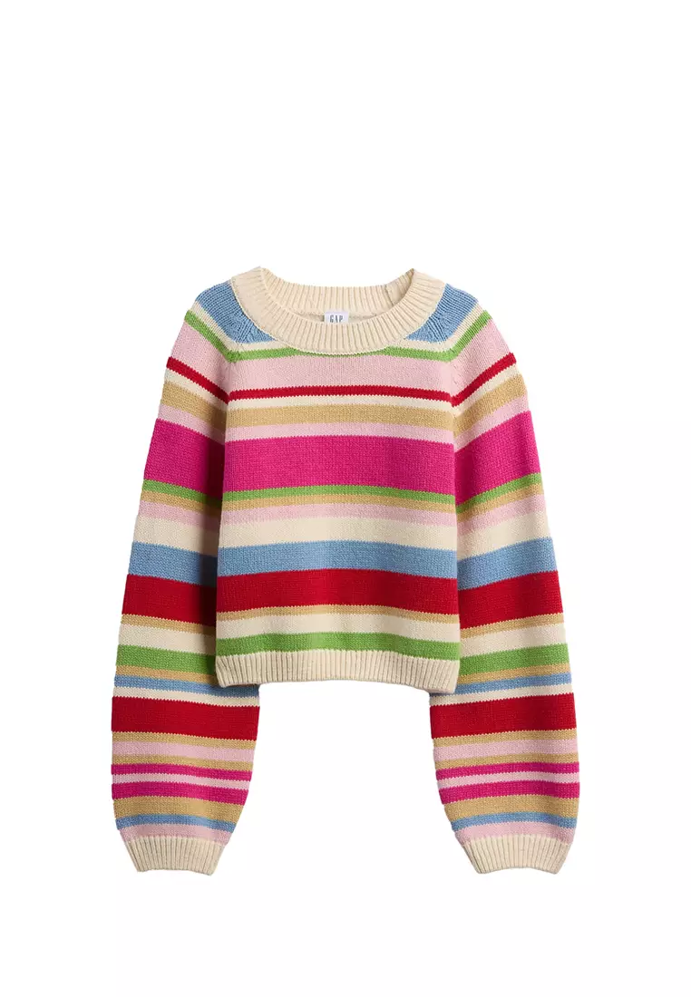 November Fashion Multi Stripe Crew Neck Sweater