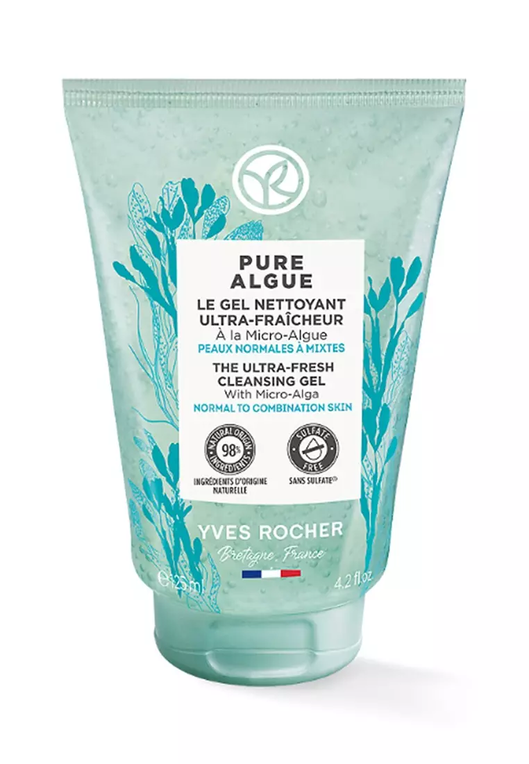 Pure Algue Ultra Fresh Cleansing Gel 125ml and Micellar Water 200ml Facial Cleanser Bundle for Dry Skin
