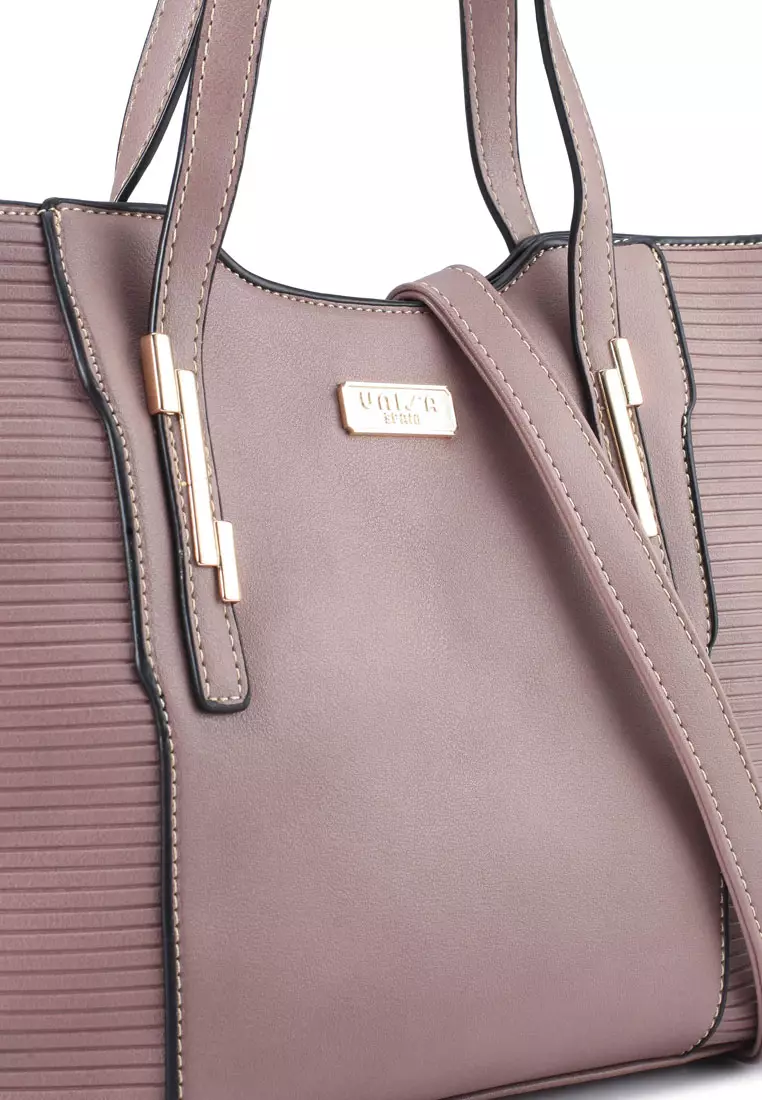 Debossed Convertible Top Handle Bag