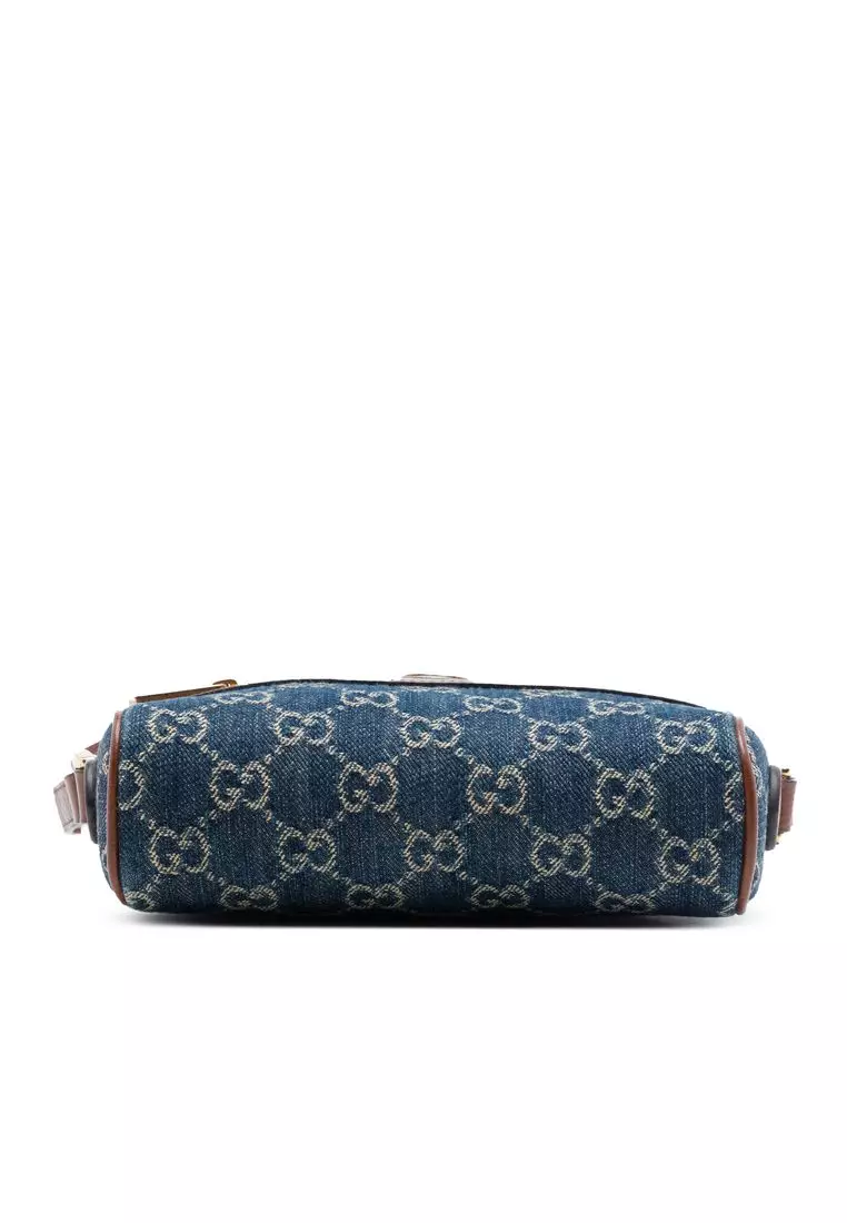 Pre-Loved Gucci Mini Gg Denim Ophidia Crossbody