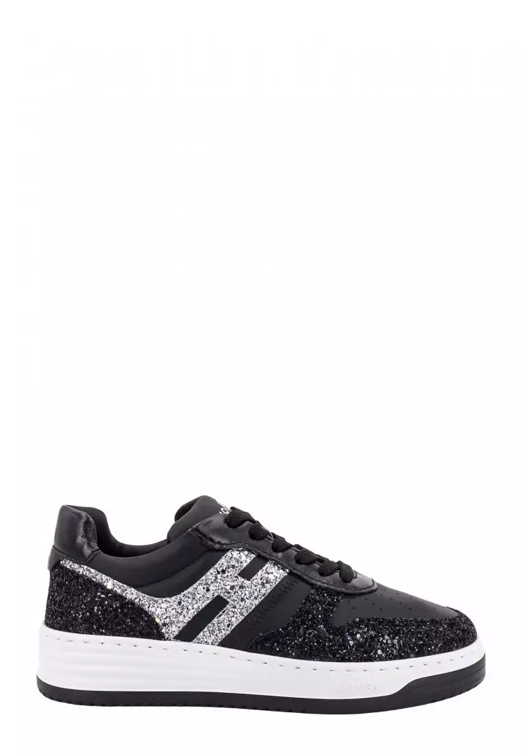 Hogan Leather sneakers with glitter detail HOGAN Black
