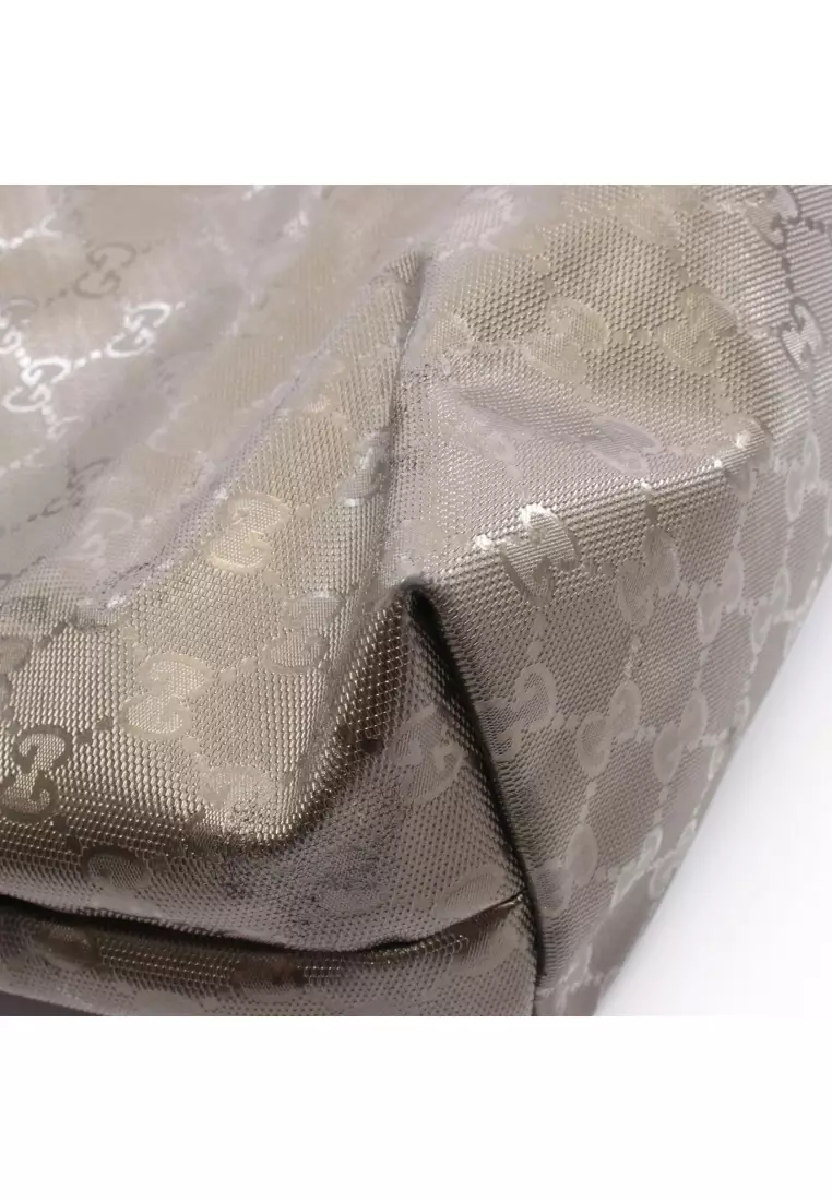 Pre-Loved Gucci GG Imprime Shoulder bag tote bag PVC leather bronze