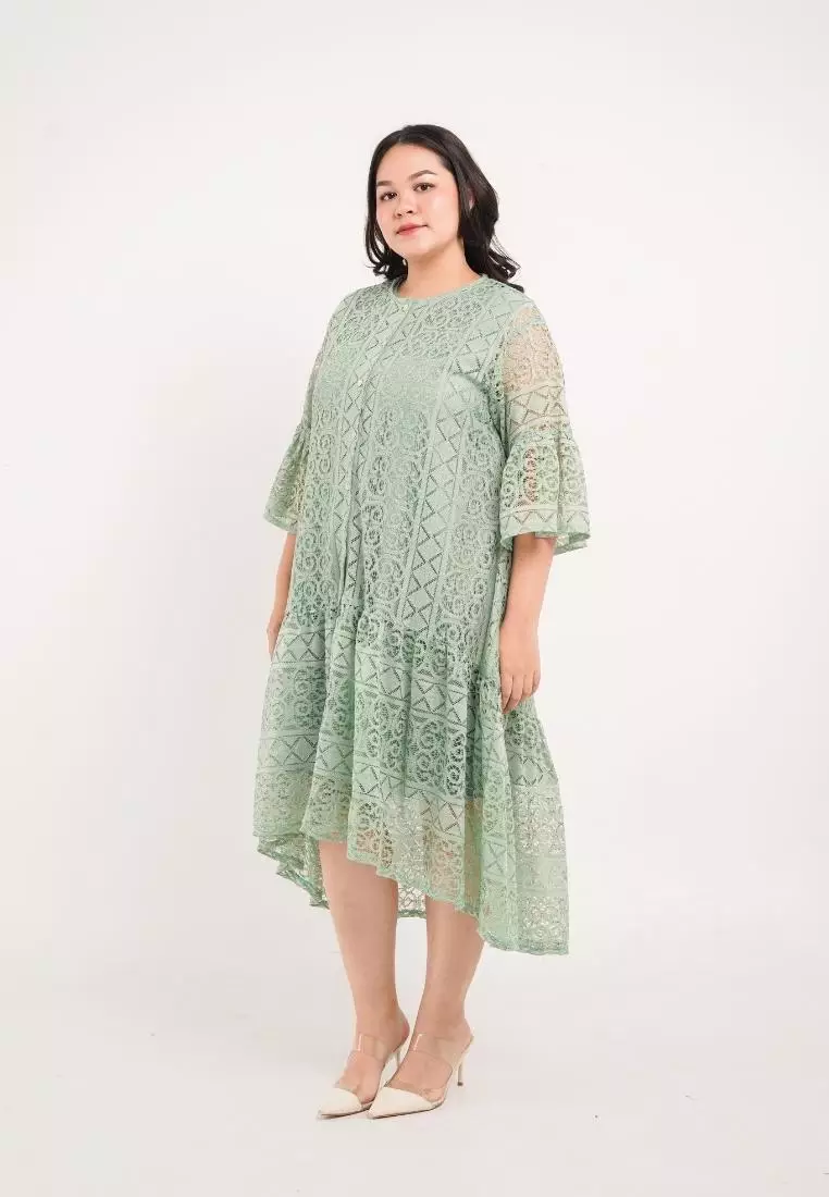 Plus Size Party Dress Aveline Mint