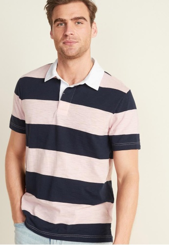 Shop Old Navy Bold Stripe Slub Knit Short Sleeve Rugby Polo For Men Online On Zalora Philippines