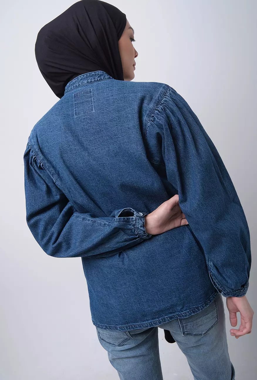 Kemeja Wanita Paula Medium Blue Chambray