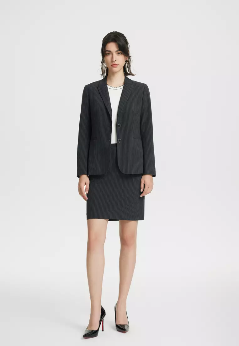 Long Sleeve Easy Fit Suit Blazer