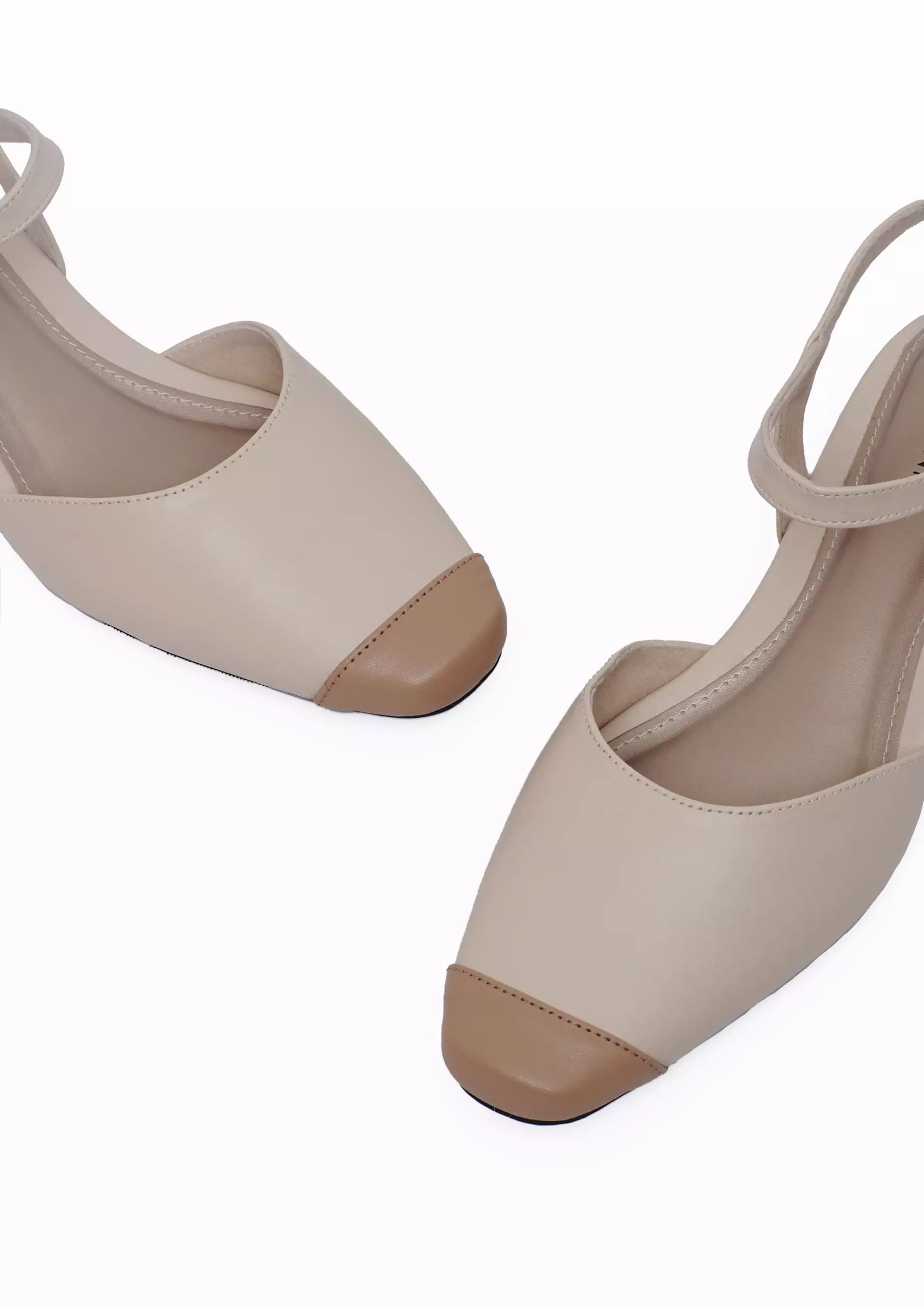 VIVI NICI - Charlotte Sepatu Sandal Mules Wanita Hak 2 Cm Cannoli Cream