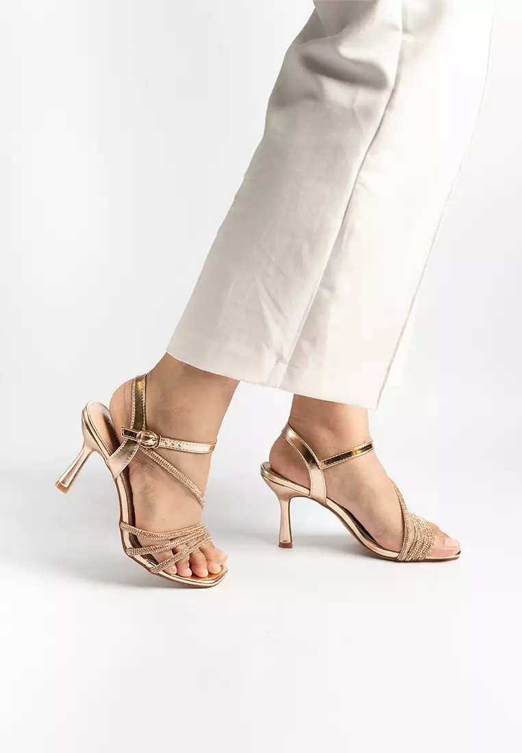 Peony Cross Glitter Pumps