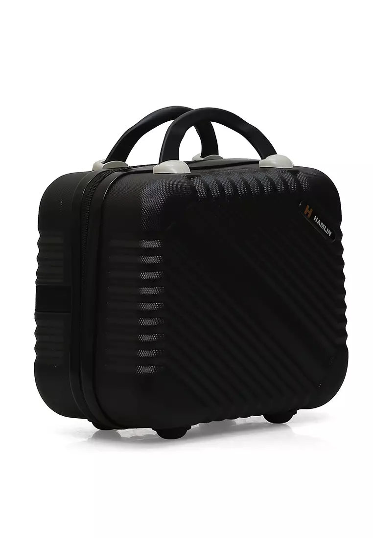 Fidell Koper Jinjing Tas Mini Beauty Case Size 14 Inch Suitcase Unisex Lock System 3 Number Code Material Fiber ABS ORIGINAL - Black