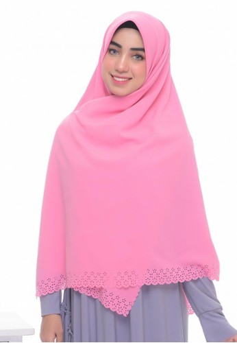 First Hijab pink Rania Square Hijab In Pink 3296CAAD8A9817GS_1