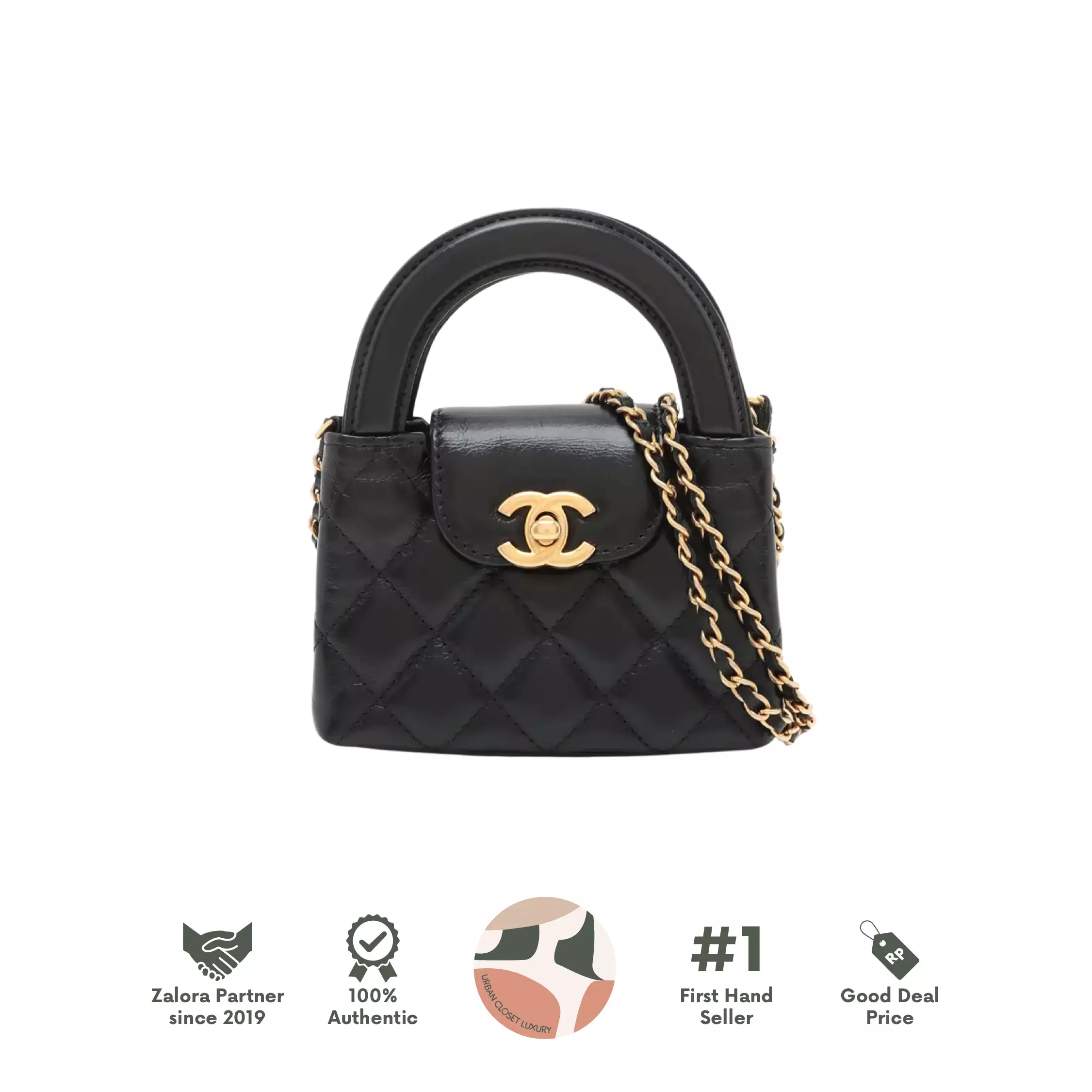 Chanel Luggage Price Jual Chanel Micro Kelly Black GHW Original - Main Image