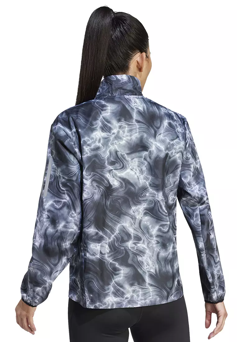 Jual ADIDAS own the run allover print running windbreaker jacket