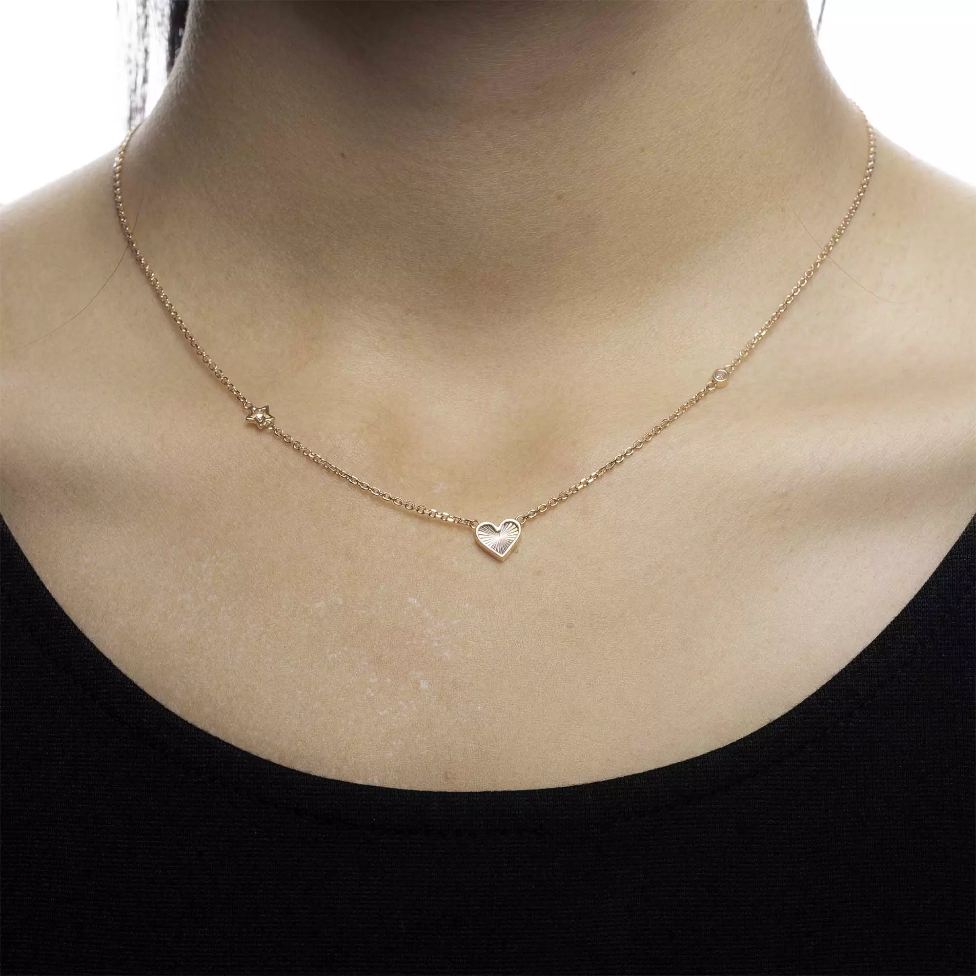 Kalung Serut Emas 7k - Amor Gold Necklace - Lumina Collection - Juene Jewelry