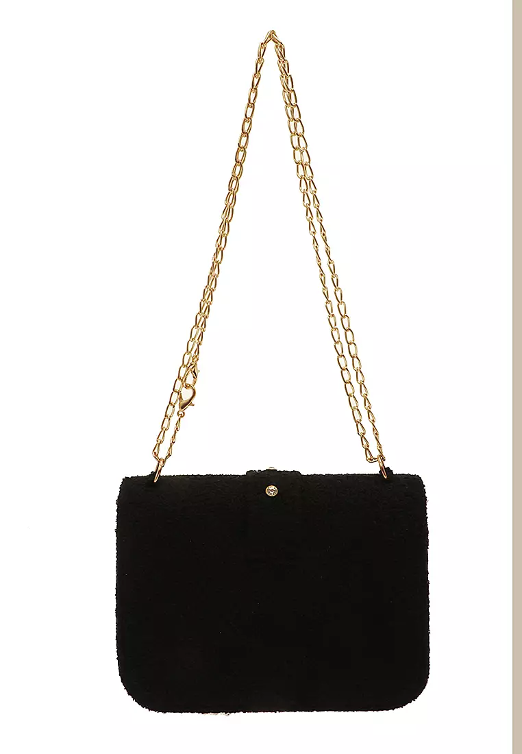 Anxar Slingbags Wanita Tali Rantai Design Casual Premium Quality - Black