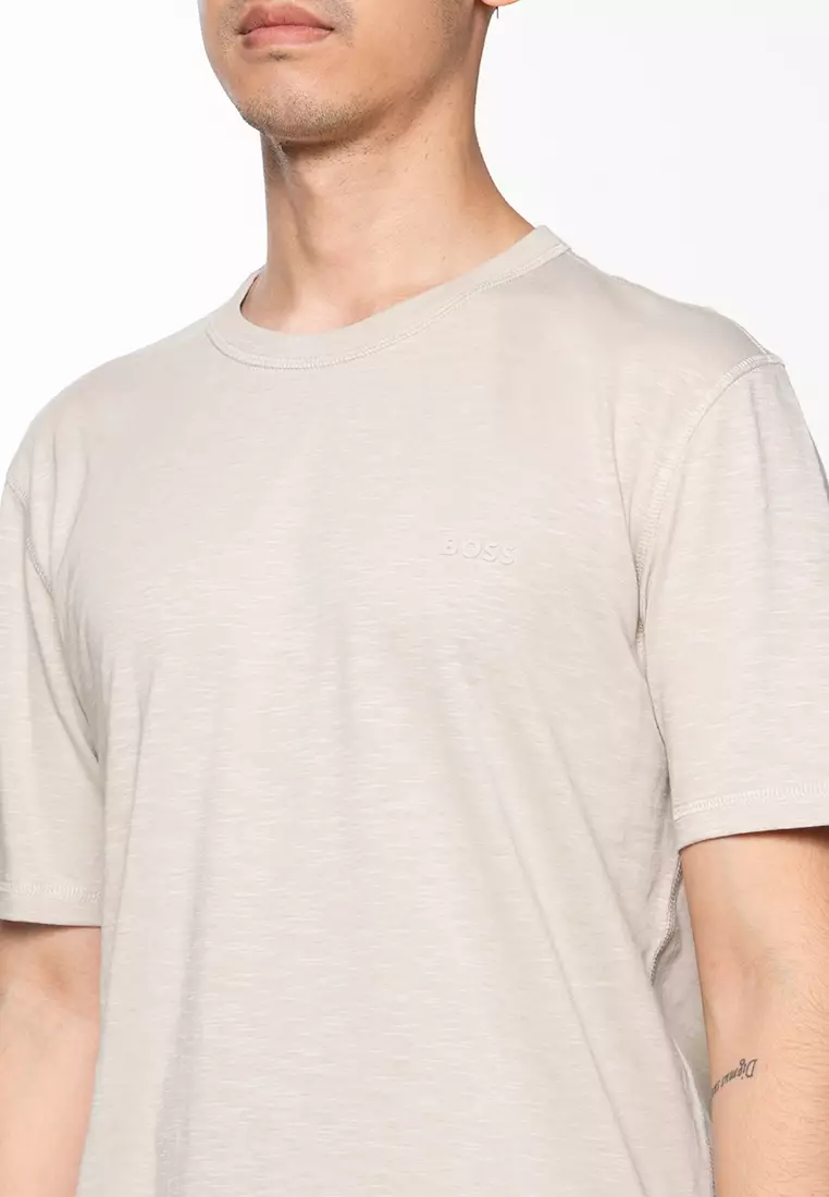 Logo Slub Cotton T-Shirt - BOSS Orange