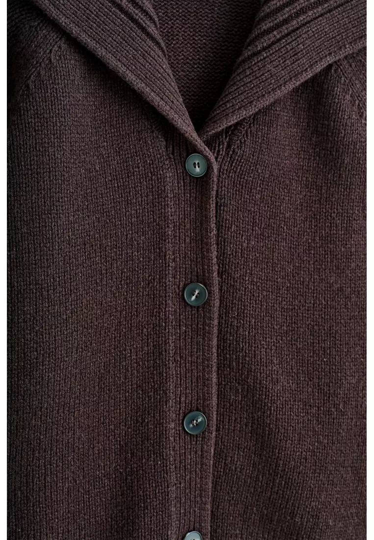 SAILOR-COLLAR WOOL CARDIGAN