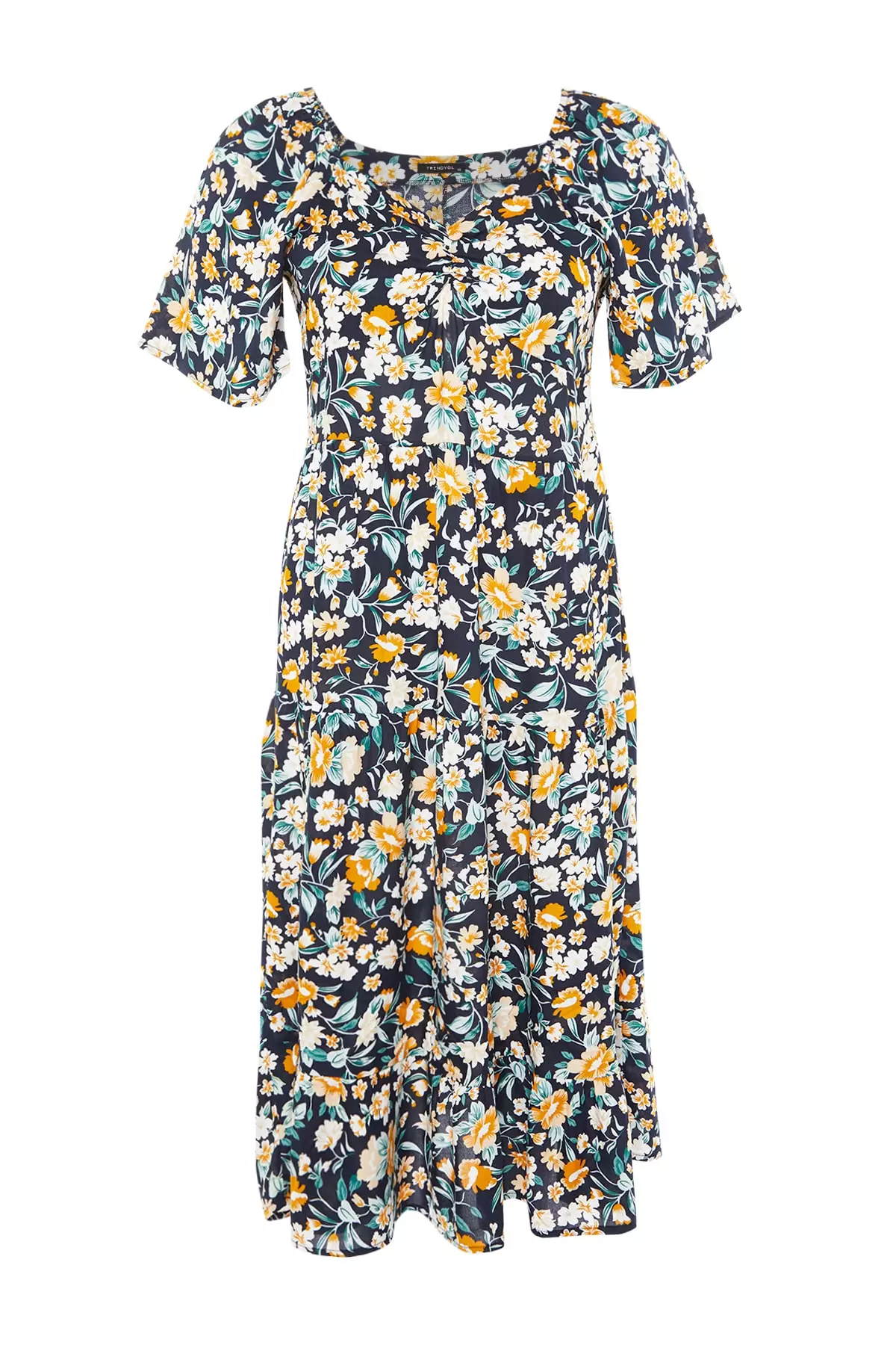 Plus Size Floral Tiered Detail Dress