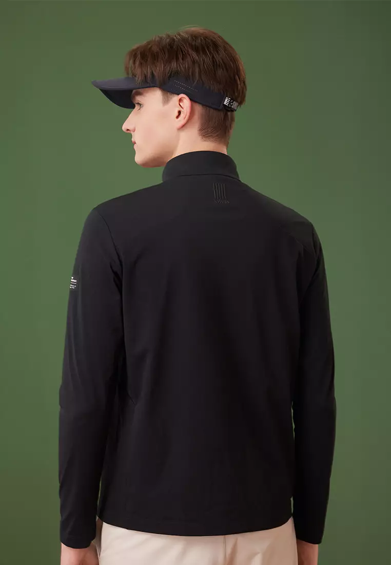 男裝 K-SWISS LOGO 半拉鏈上衣