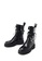 House of Avenues black Ladies Flat Military Boots With Pearl Chain 5563 Black 9BDDESHA883E35GS_3