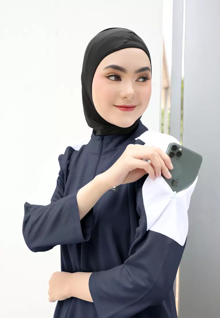 Zelena - Noa Zipper Sport Tunic | Atasan Olahraga Wanita - Navy