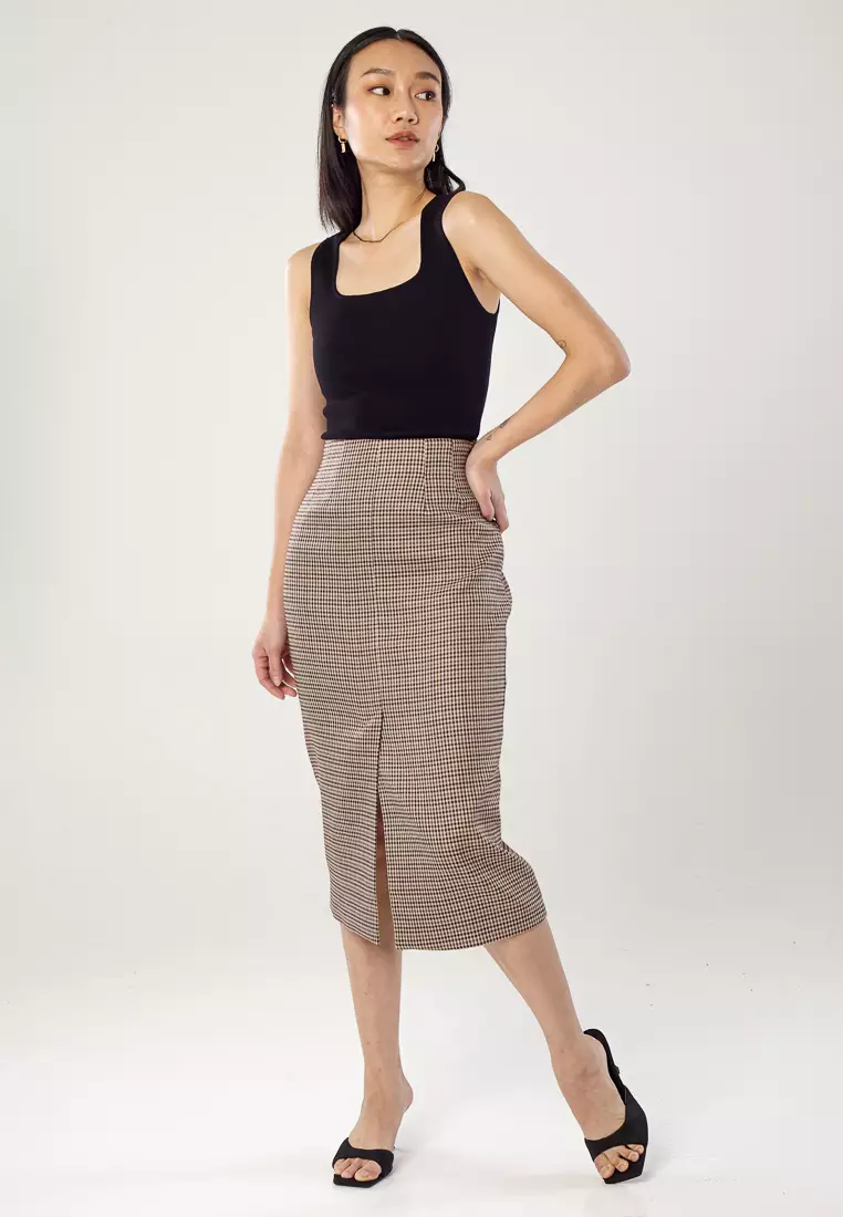 Buy Dressing Paula Checkered Pencil Skirt Online ZALORA Malaysia
