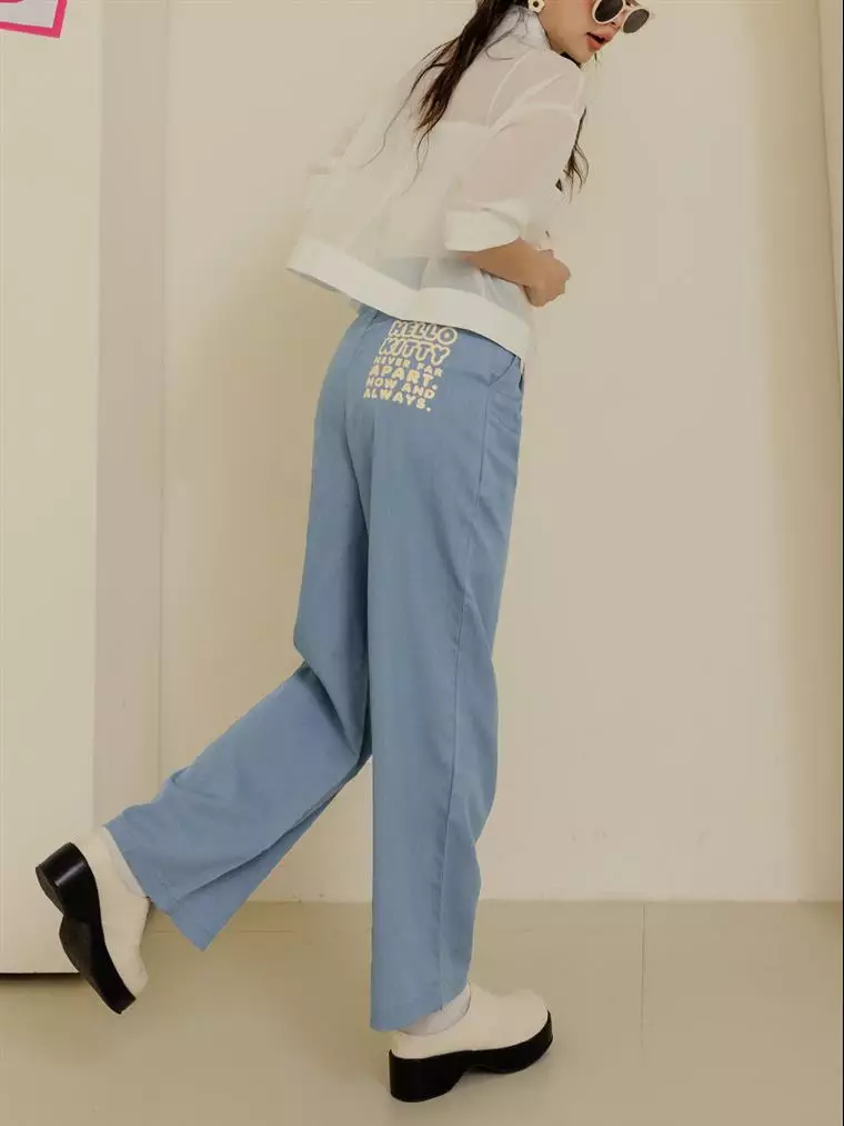 KITTY Back-Pocket Print Wide-Leg Pants [KB1489]