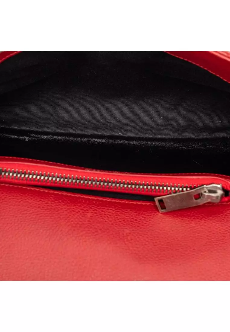 Pre-Loved Saint Laurent Medium Chevron Sheepskin Monogram College Satchel