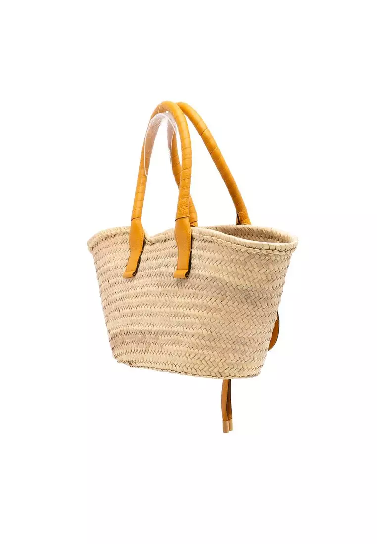 Pre-Loved Chloé Medium Raffia Marcie Basket Tote