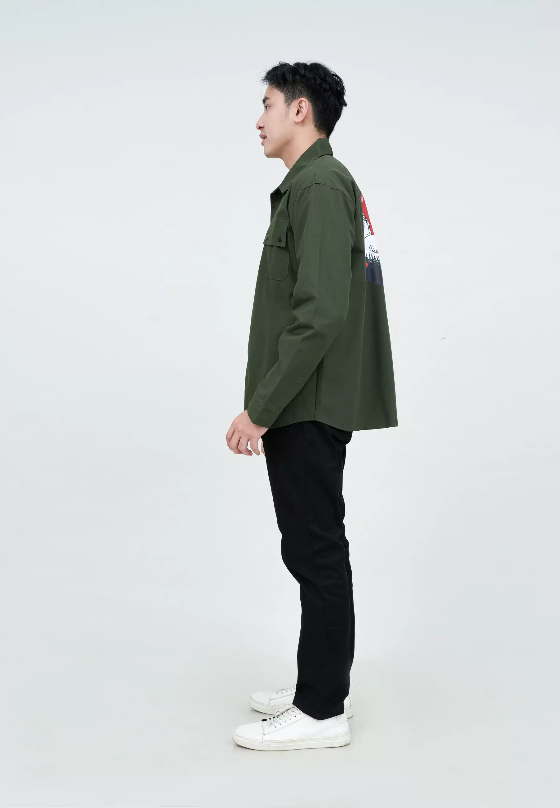 Houseofcuff Jaket Parka Army Unisex Motif Burung Bangau