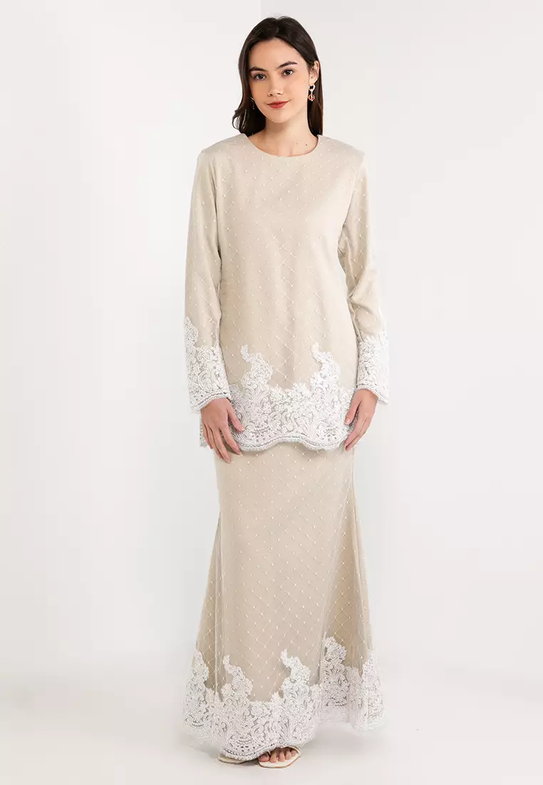 Baju kurung moden kain lace clearance