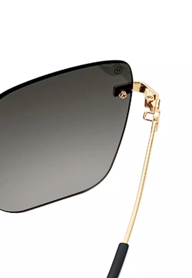 Passang Unisex Fashion Square Frame Sunglasses Frameless Glasses - Black