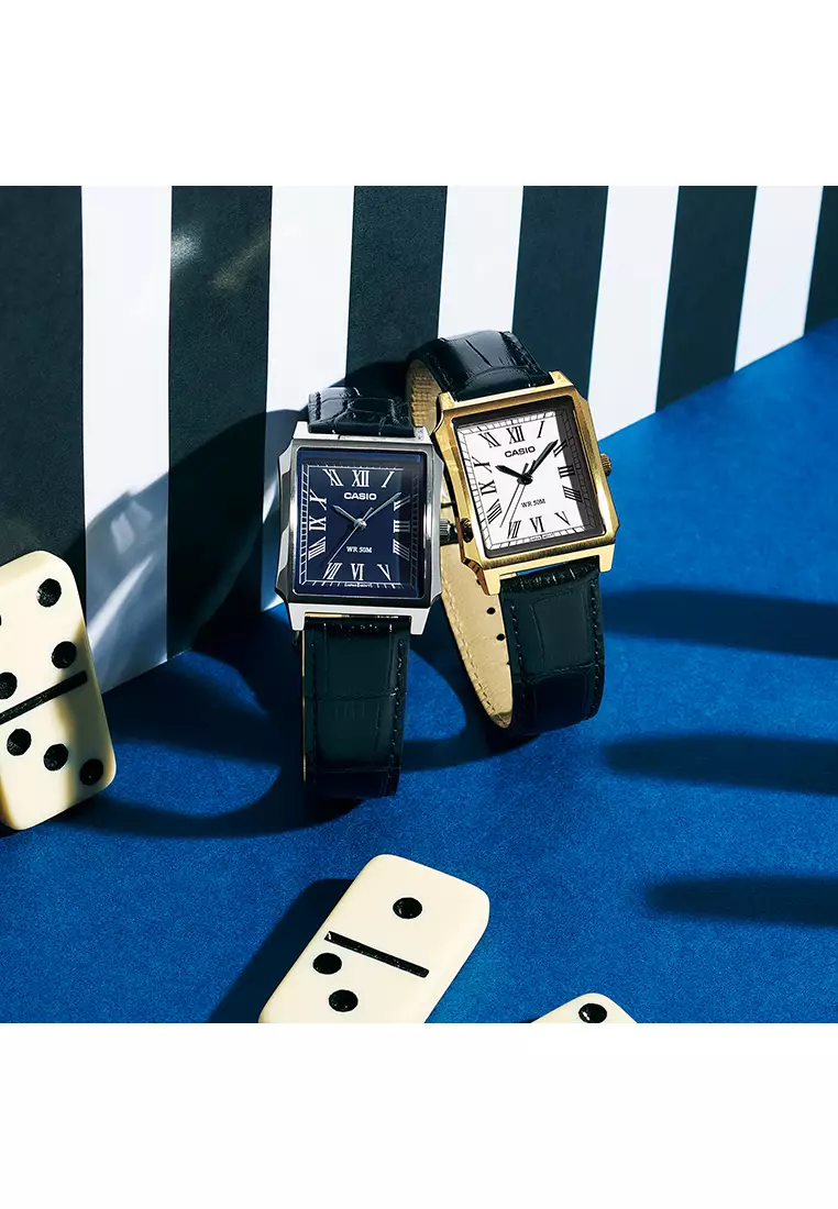 MTP-B190L-2BV Men Analog Watch Black Leather Band