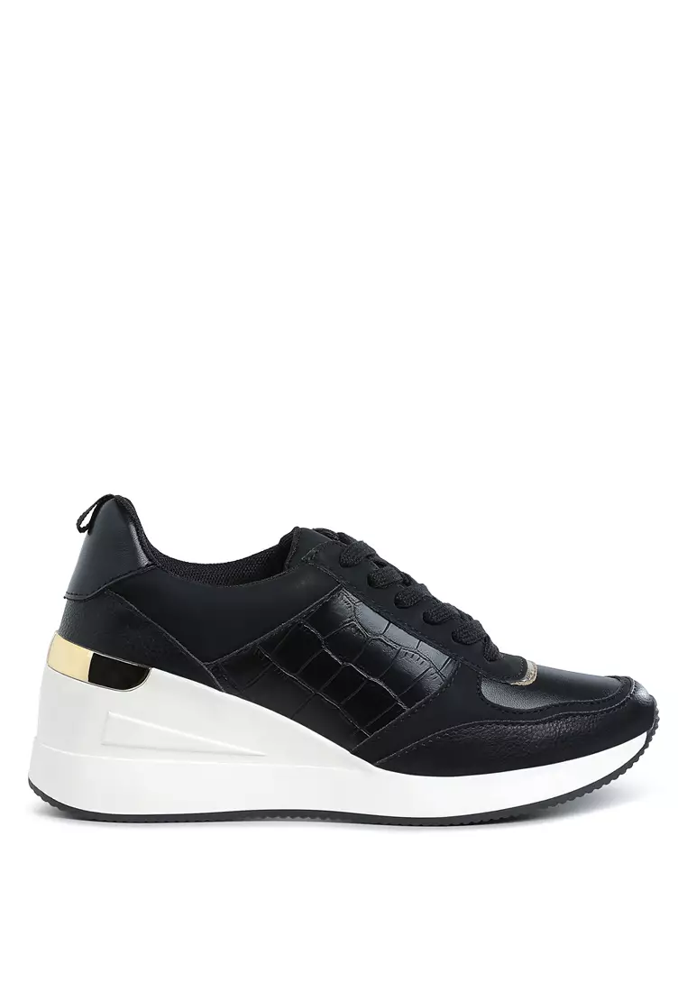 Discount on London Rag  shoes - SKU: Chunky Wedge Heel Sneaker in Black