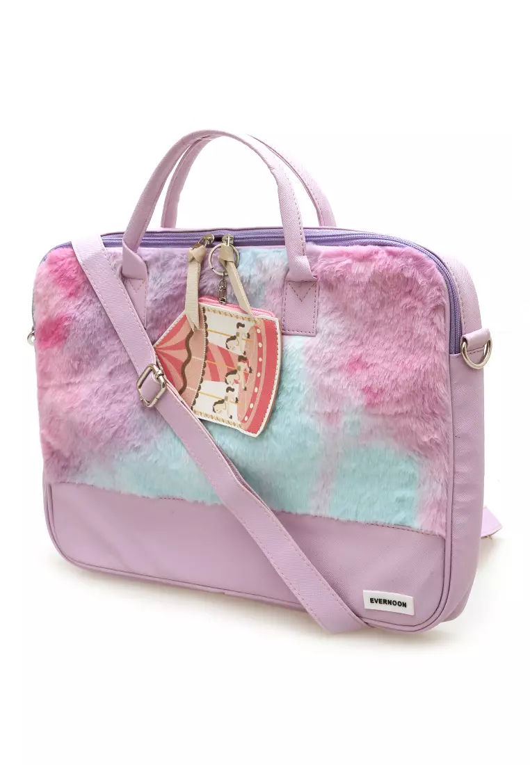 Shania Laptop SlingBag Fluffy Purple Pink With Mini Pouch - Purple 3 Carousell
