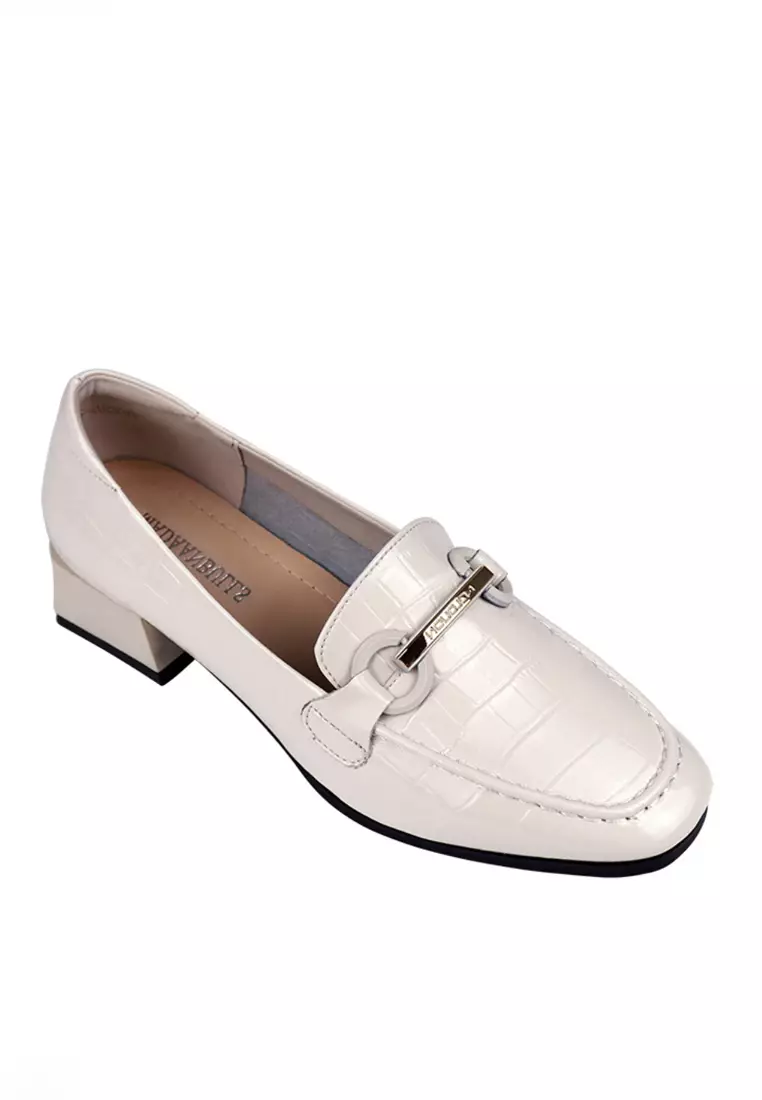 White patent new arrivals leather loafers