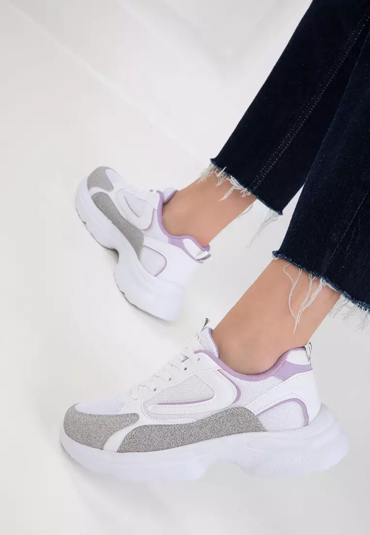 White-Lilac Women's Sneaker 20413