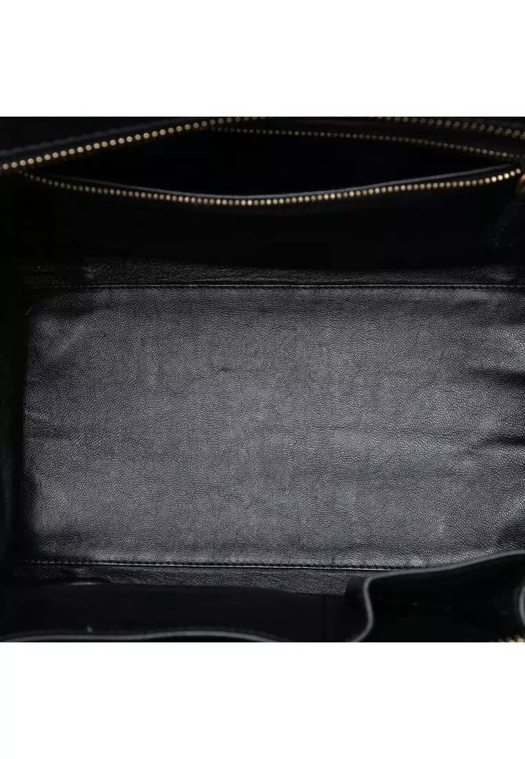 Pre-Loved Celine Mini Bicolor Canvas And Leather Luggage Tote