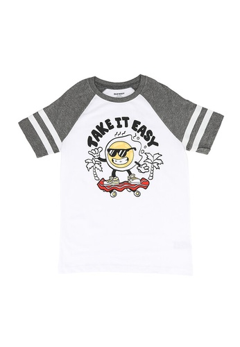 Old Navy white Raglan Graphic Tee E622CKADE7373FGS_1
