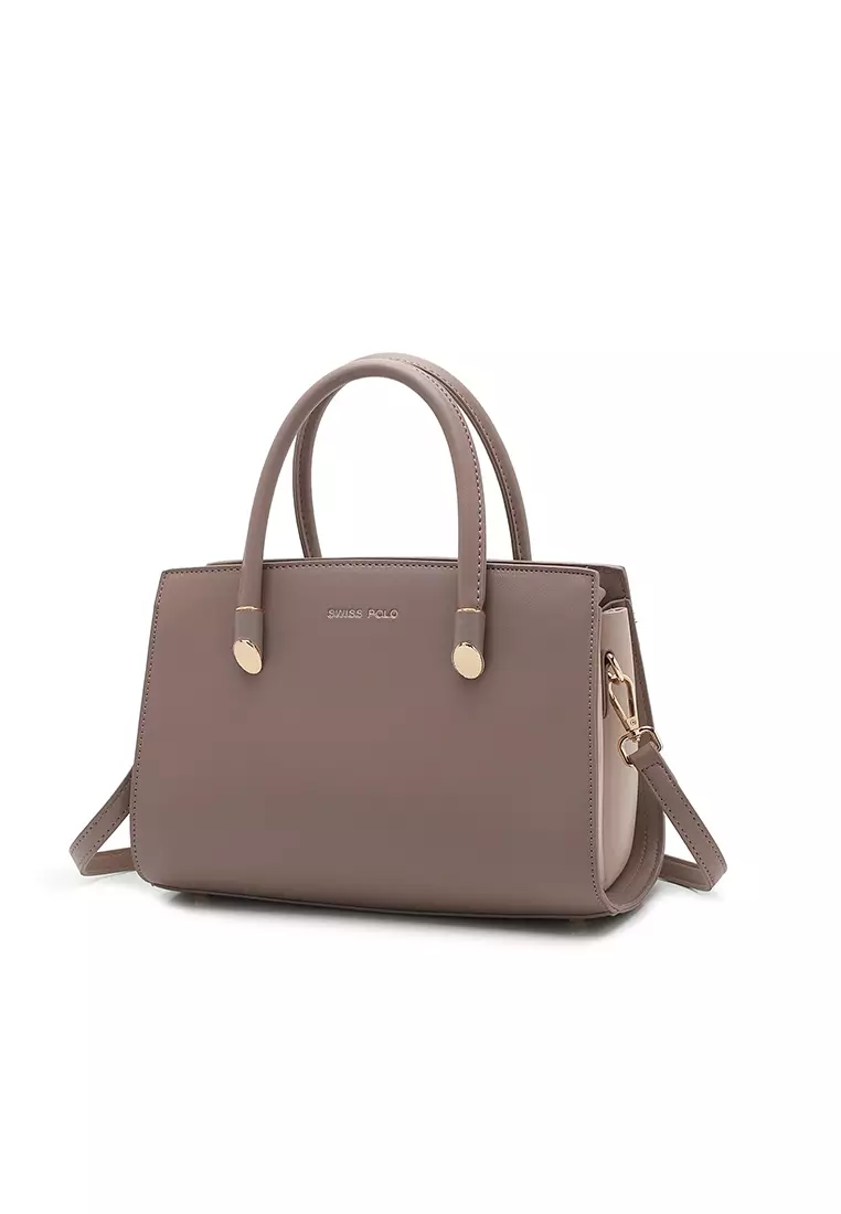 Women's Top Handle Bag / Sling Bag / Crossbody Bag (Tas Selempang / Tas Tangan) - Cokelat / Merah