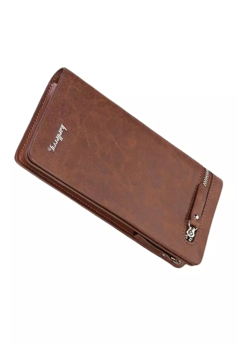 Dompet Pria Panjang Model Zipper Long Wallet Material Kulit PU ORIGINAL