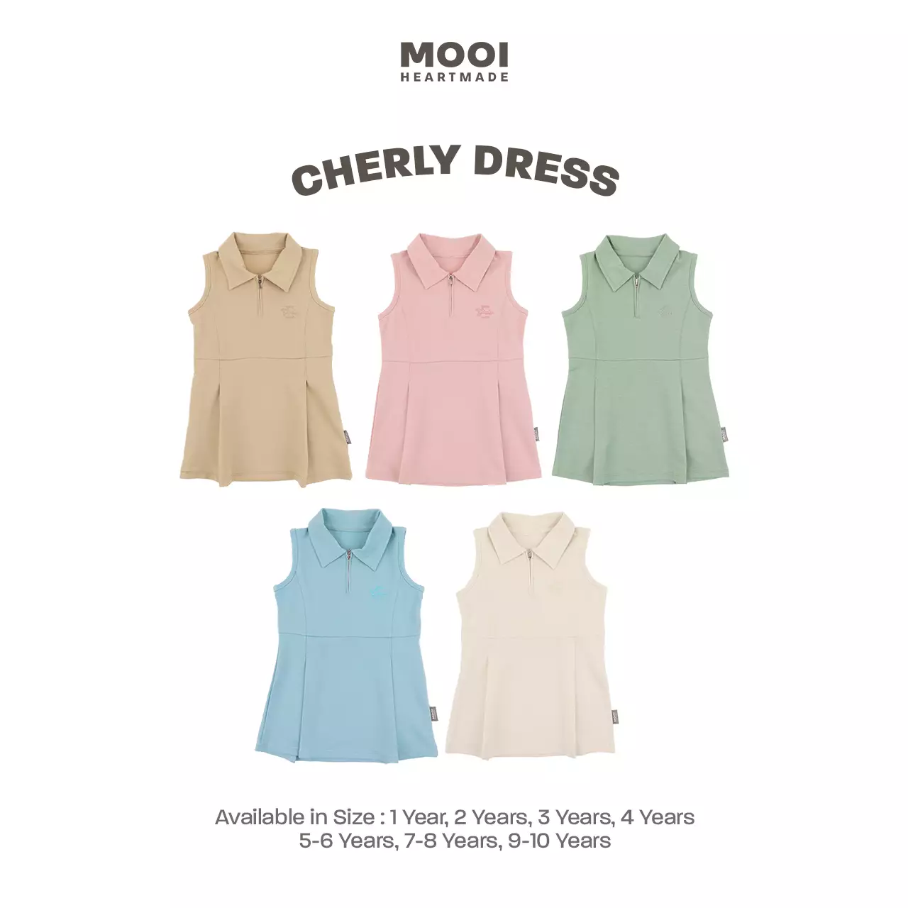Mooi Dress Anak Perempuan Cherly Dress - Sage Green