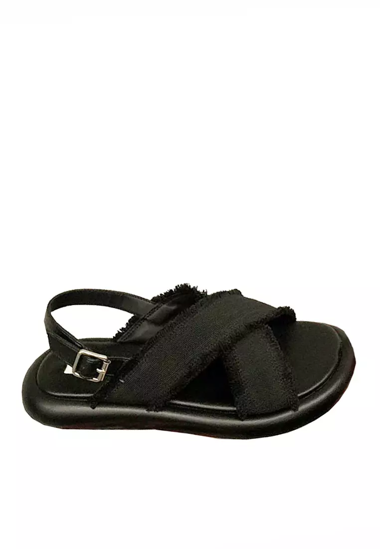 Canvas hot sale platform sandals
