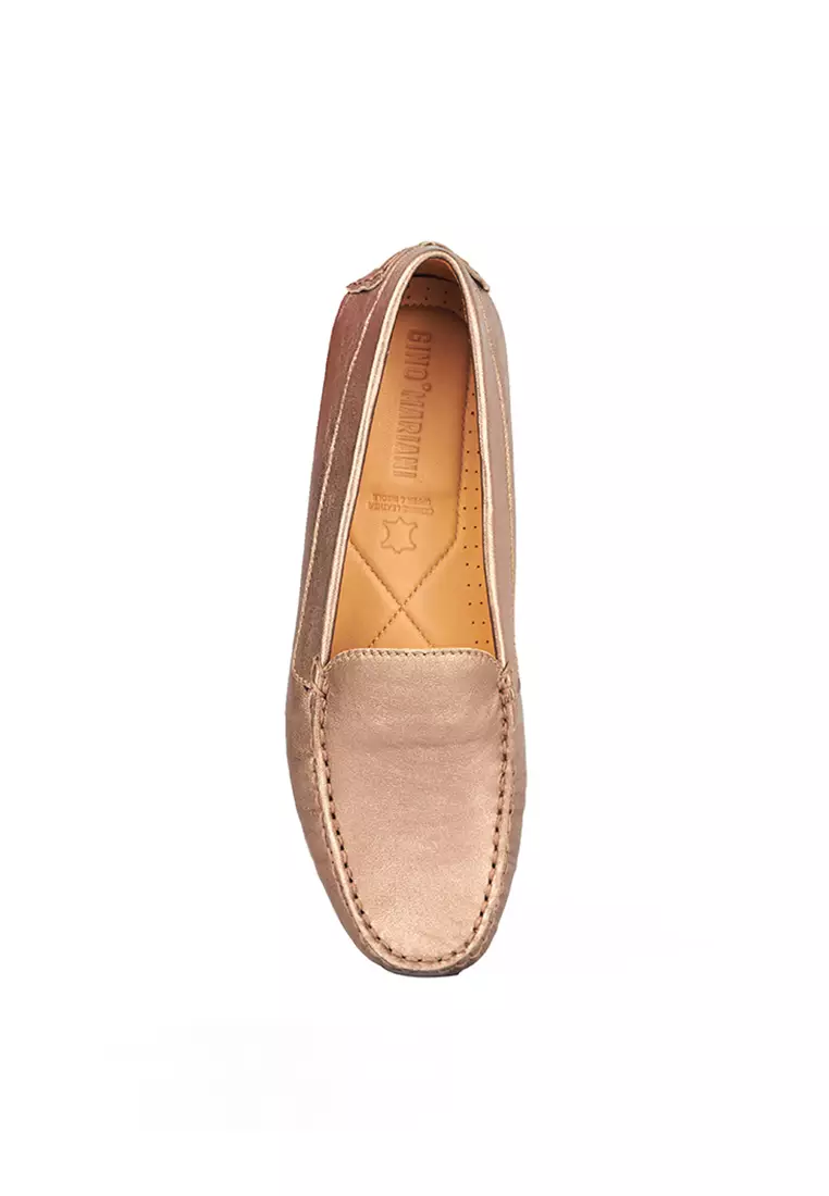 Sepatu Casual Wanita Loafer Moccasin Gino Mariani Evelyn Bronze