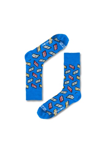 Buy Talking Toes Talking Toes Don T Stop Believin Blue Casette Tape Socks 2021 Online Zalora Singapore