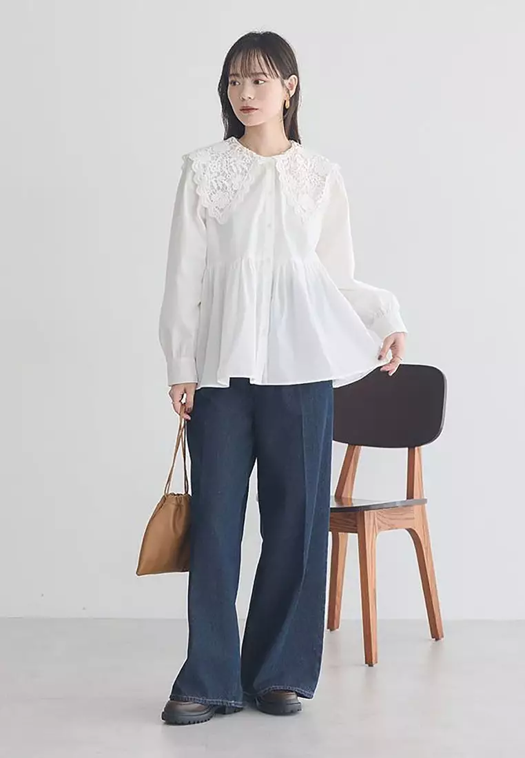 Earth Music & Ecology - Arisa Lace Collar Blouse