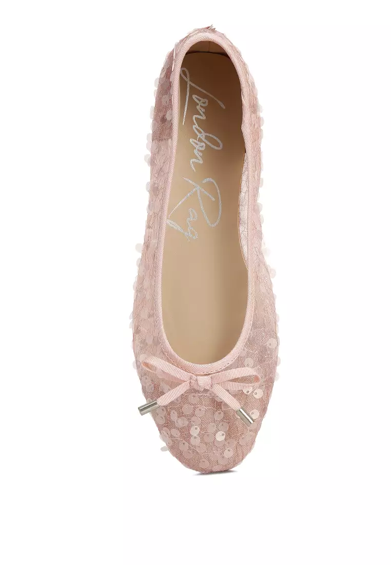 Pink shop sequin flats