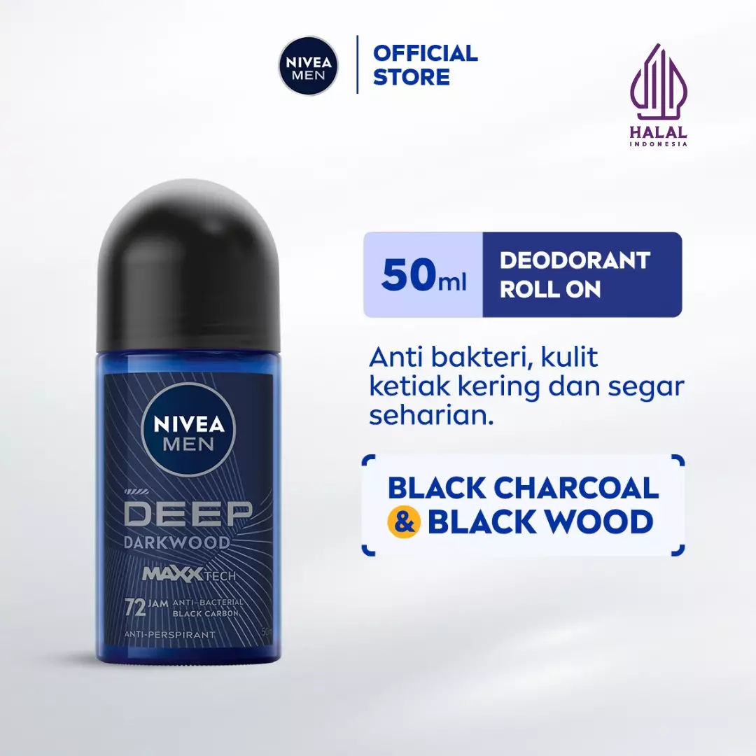 NIVEA MEN Deodorant Deep Espresso Roll On 50ml - Twin Pack